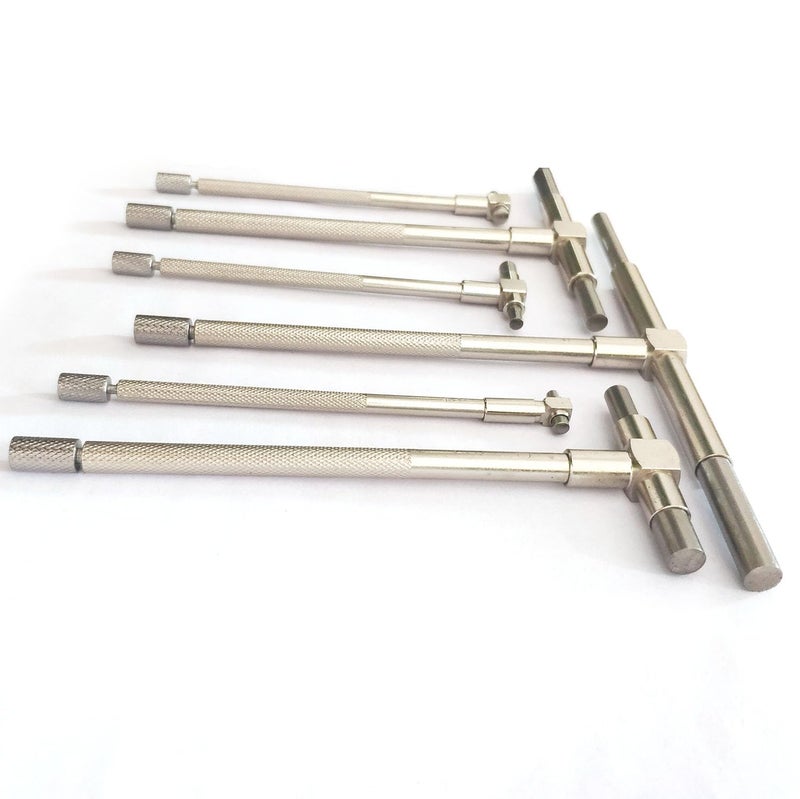JENSWILL Hole Gauge Set 6 Pcs Telescoping Gage Set, 5/16" - 6" Range, T-Bore Hole Gauges w/Pouch, High Precision Telescopic Bore Gauge T-Gage Set (5/16" to 6") - Image 4